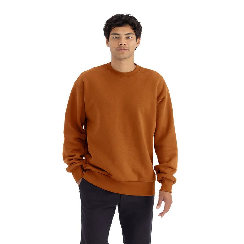 MATE the Label Organic Fleece Crew Neck Pullover Men's XS/S Terracotta Brown